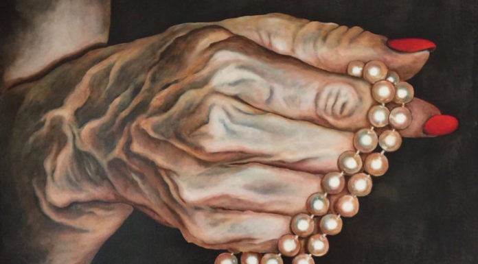 Canne al vento di Grazia Deledda Come un rosario olio su tela 90x90 2015