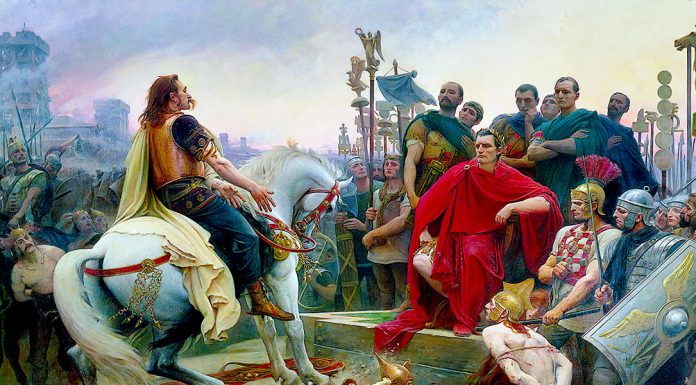 Nuovo ePub. «Storia di Roma» di Theodor Mommsen. Volume 7 Vercingetorix jette ses armes aux pieds de Jules César. Lionel Royer (1852-1926)