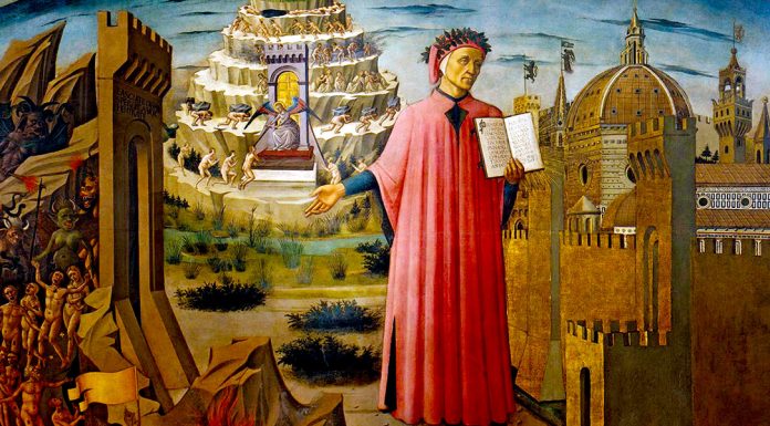 Nuovo ePub. «Storia della letteratura italiana» di Francesco De Sanctis Dante con in mano la Divina Commedia di Domenico di Michelino