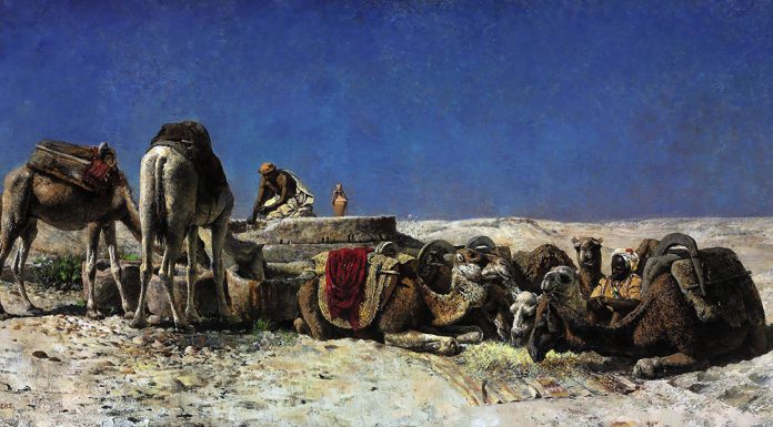 «La sfinge nera» di Mario Appelius Edwin Lord Weeks. Camels beside a cistern