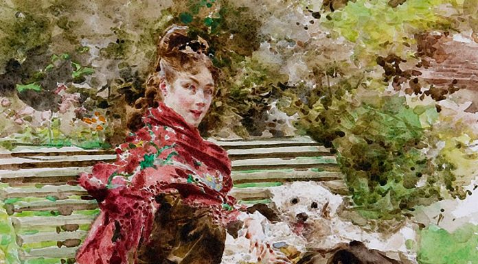 «La piccola felicità ; La capanna e il tuo cuore» di Giuseppe Adami Giovanni Boldini, Al parco, 1872. Acquarello su carta