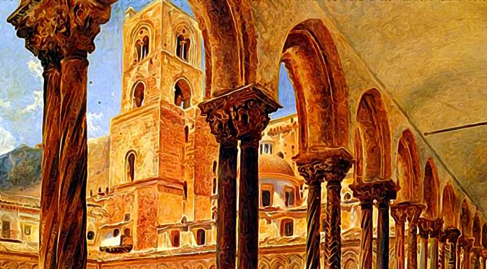 «Breve storia dell’architettura in Sicilia» di Enrico Calandra A View Of Monreale, Above Palermo. Rudolf von Alt