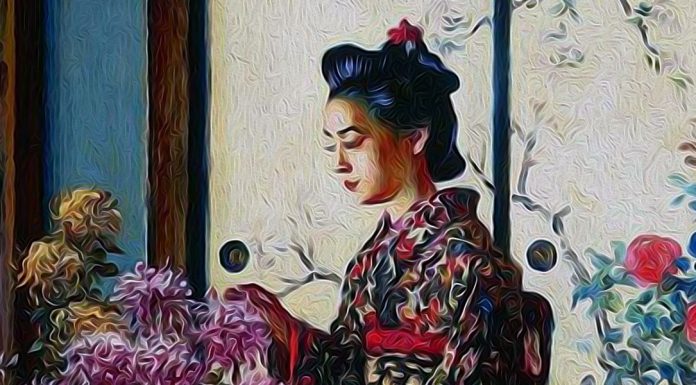«Yu-Ri-Sàn, la pittrice di crisantemi» di Mario Appelius Japanese. Vasily Vereshchagin