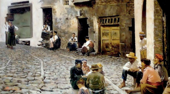 “1861-1911” di Guido Fabiani Telemaco Signorini (1835-1901). Chiacchiere a Riomaggiore (1893)