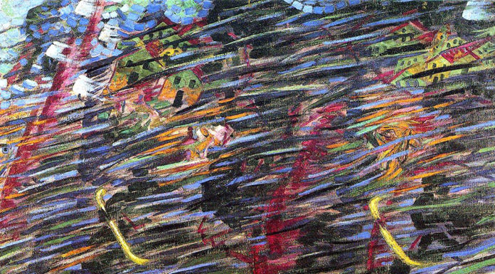 “Il mondo dei Sensi e il mondo dello Spirito” di Rudolf Steiner States of Mind II: Those Who Go. Umberto Boccioni