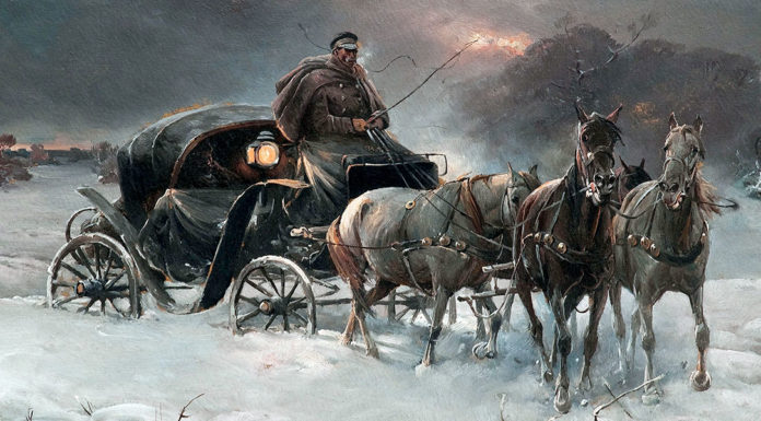 “I cavalieri di Ekebù” di Riccardo Zandonai Traveller on a winter night. Alfred Wierusz-Kowalski (1849–1915)