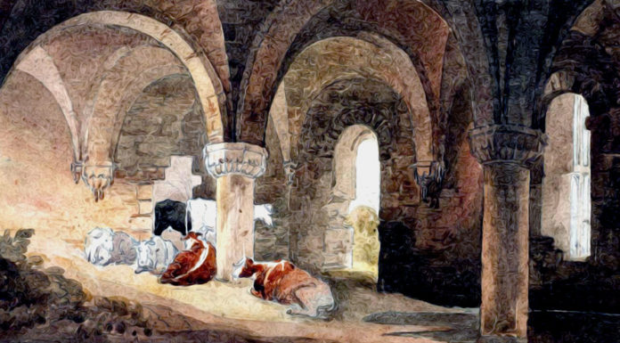 “La porta dalle sette chiavi” di Edgar Wallace Crypt of Kirkstall Abbey (after J.M.W. Turner). David Cox