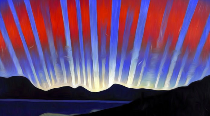 “Al di là della materia” di Luigi Russolo Luigi Russolo, Aurora boreale
