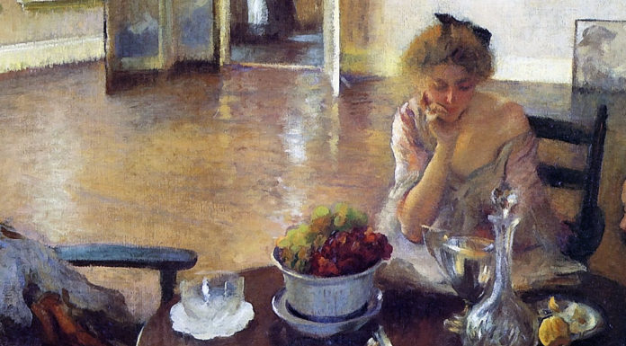“12 donne e 2 cani” di Maria Borgese The Breakfast Room. Edmund Charles Tarbell