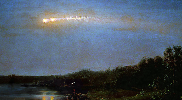 “Il cielo e le sue meraviglie” di Pio Emanuelli The Meteor of 1860 by Frederic Edwin Church