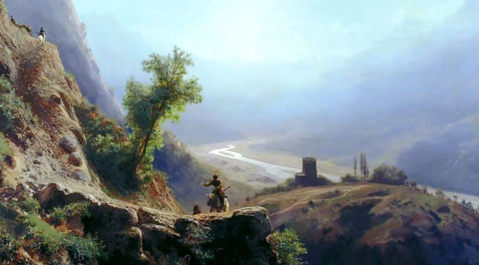 Schizzi caucasici. Ippolitov-Ivanov In the Caucasus mountains. Franz Roubaud
