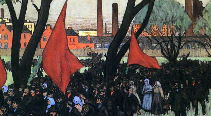“Pietro e Paolo” di Mario Sobrero May Day demonstration in Putilov. Boris Kustodiev