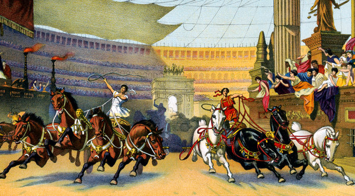 “Ben Hur” di Lewis Wallace Particolare del manifesto dello spettacolo teatrale tratto dal romanzo Ben-Hur e messo in scena nel 1901.