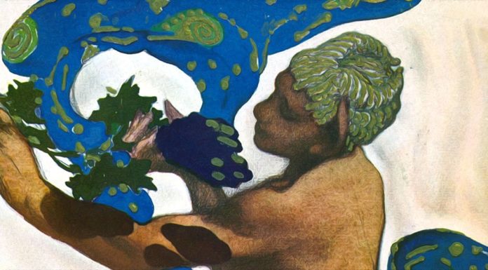 Prélude à “L’après-midi d’un faune” Locandina di Léon Bakst per la rappresentazione del balletto di Vaslav Nijinskij del 1912 con la compagnia dei Balletti russi