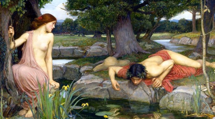 Arturo Graf. Saggi Echo and Narcissus. John William Waterhouse