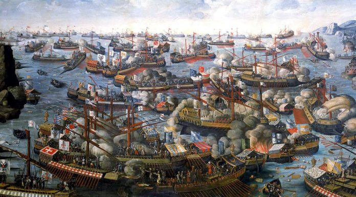 “La vita italiana nel seicento” La battaglia di Lepanto (artista sconosciuto).