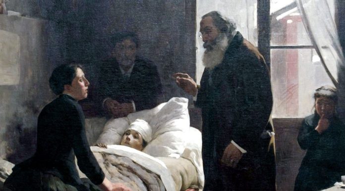 “Allopatia od omeopatia?” di Giovanni Battista Poli The Sick Child. Arturo Michelena