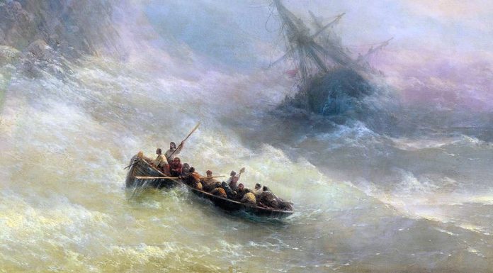 “Una discesa nel Maelstrom” di Edgar Allan Poe Ivan Konstantinovič Ajvazovskij, Rainbow, 1873. Mosca, Galleria Tret’jakov