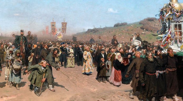 “Via crucis” di Giovanni Verga Processione di Pasqua (nella regione di Kursk). Il’ja Efimovič Repin