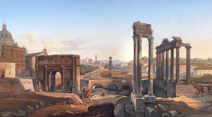 “Trattato generale di archeologia e storia dell’arte italica, etrusca e romana” di Iginio Gentile Veduta Del Foro Romano. IPPOLITO CAFFI