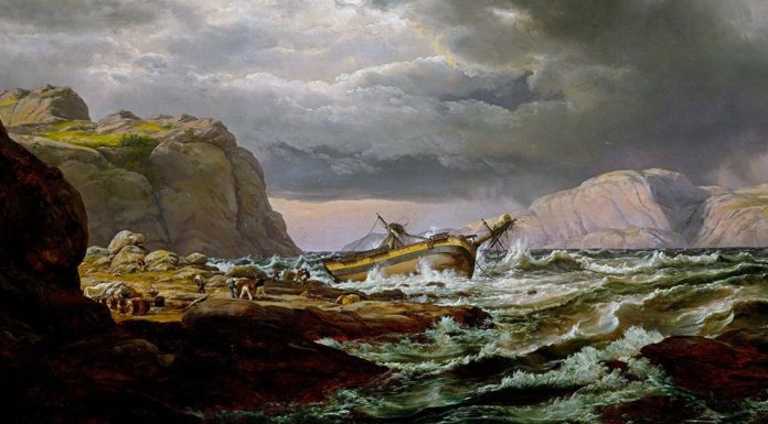 “Nella vecchia Norvegia” di Harriet Martineau “Shipwreck on the Norwegian Coast” di Johan Christian Dahl (1788–1857)