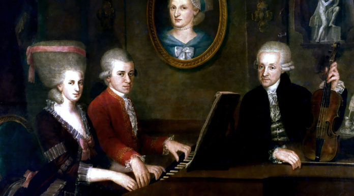 Mozart. Sonata K 533/494 A family portrait of the Mozarts from 1780 or 1781 by Johann Nepomuk della Croce