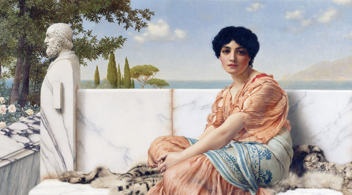 “La sposa di Mènecle (1882)” e “Lea (1890)” di Felice Cavallotti In the Days of Sappho di John William Godward
