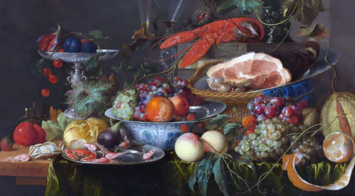 “Commentario de le piu notabili, & mostruose cose d’Italia, & altri luoghi” di Ortensio Lando Jan Davidsz De Heem – Still Life With Ham, Lobster And Fruit – 1653