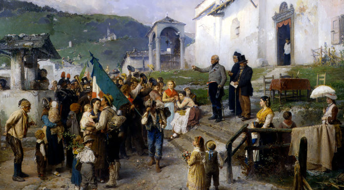 “Il roccolo di Sant’Alipio” di Antonio Caccianiga La partenza dei coscritti nel 1866. Gerolamo Induno