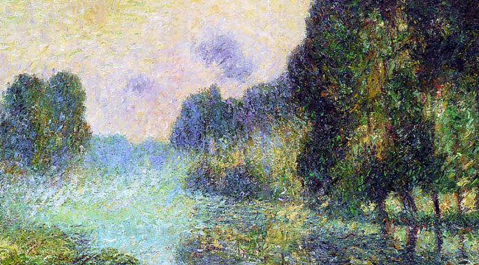 “Nella nebbia” di Bruno Sperani (alias Beatrice Speraz) By the Eure River Fog Effect. Gustave Loiseau