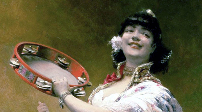 Offenbach. “La Périchole” Gypsy Girl with a Tambourine. Alois Hans Schram