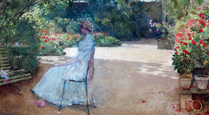 “Versi nuovi” di Clarice Tartufari Childe Hassam. The Artist’s Wife in a Garden, Villiers-le-Bel, 1889