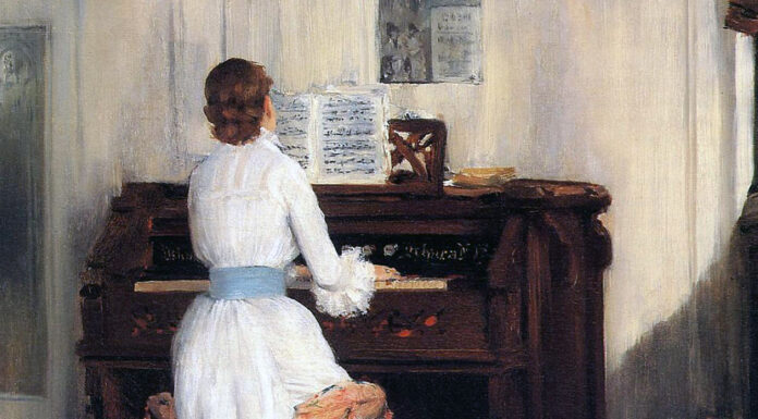 Haydn. “Sonata per pianoforte” Mrs. Meigs at the Piano Organ. William Merritt Chase