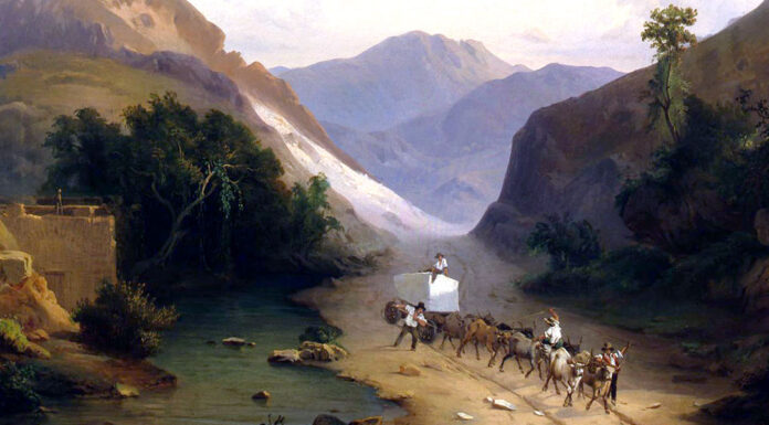 “Per una storia della Lunigiana” di Gerolamo Lazzeri Giovanni Fontanesi. Trasporto di marmo dalle cave apuane 1845 olio su tela Musei Civici, Reggio Emilia
