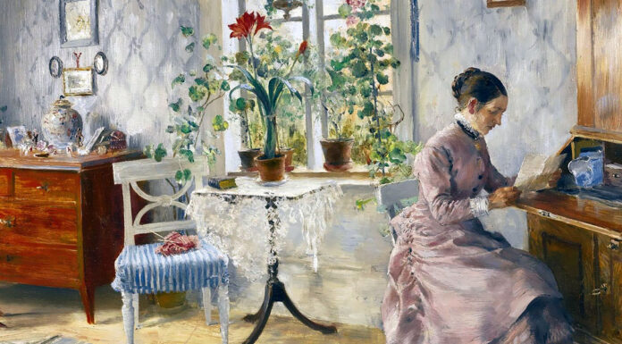 “Casa di bambola” di Henrik Ibsen An Interior with a Woman Reading. Carl Larsson