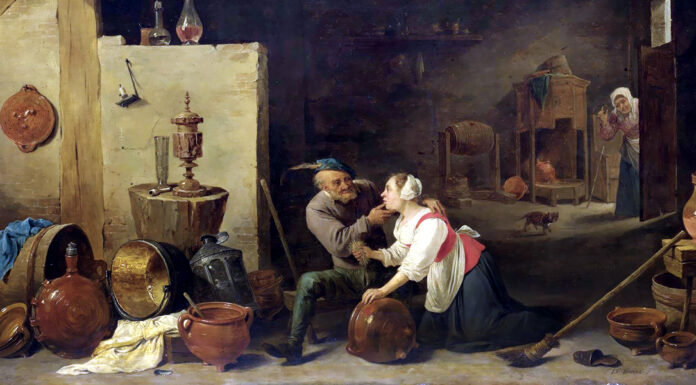 “L’ombra della vallata” e “Le nozze dello zingaro calderaio” di John Millington Synge An Old Peasant Caresses a Kitchen Maid in a Stable, David Teniers the Younger (c. 1650)