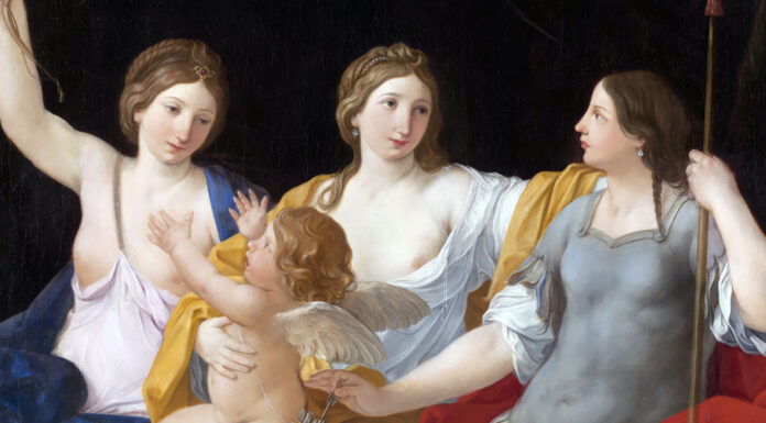 “La pace fra le tre dee” di Pietro Metastasio Giovanni Andrea Sirani – Venus, Juno, and Minerva, with Cupid