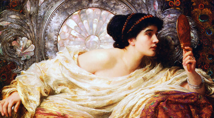 “Guerra alle rughe!” di Giovanni Bertinetti The Mirror, Frank Dicksee (1896)