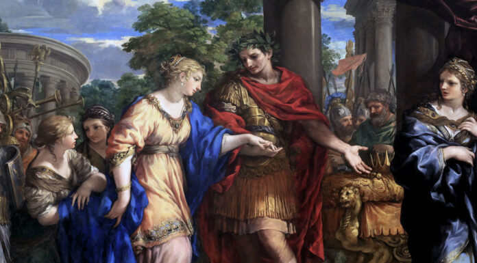 Händel. “Giulio Cesare in Egitto” Pietro da Cortona, Cesare rimette Cleopatra sul trono, 1637-1643, Lione, Musée des beaux-arts