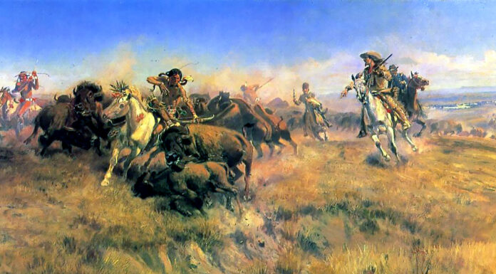 “Buffalo Bill” di Luigi Antonio Garrone Running Buffalo, Charles M. Russell (1918)