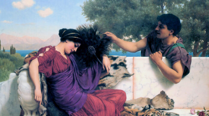 “Dialoghi con Leucò” di Cesare Pavese The Old, Old Story, John William Godward (1903)