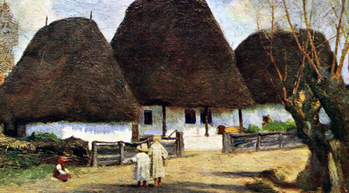 “Un viaggio in Romania” di Aldo Mieli RUMANIAN COTTAGES IN TRANSYLVANIA, Marianne Stokes (1909)