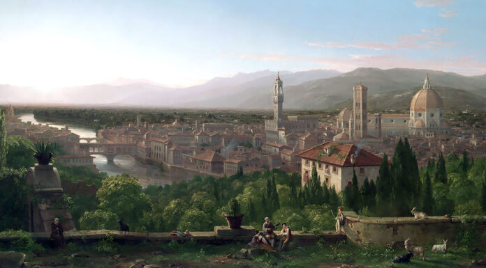 “I ladri di cadaveri” di Jarro Cole Thomas. View of Florence from San Miniato. 1837