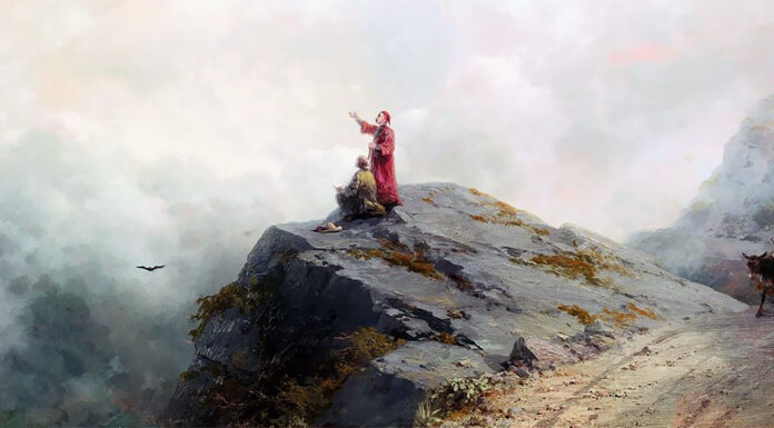 “Dante e la Dalmazia” di Vitaliano Brunelli Dante shows the artist in the unusual clouds, Ivan Aivazovsky (1883)