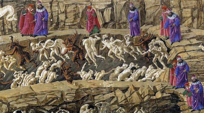 “Ombra” di Edgar Allan Poe Inferno, Canto XVIII, di Sandro Botticelli