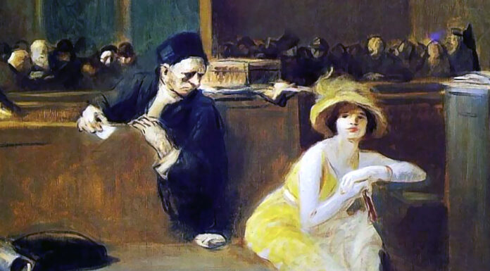 “Il caso Paradine” di Robert Smythe Hichens Jean-Louis Forain (1852-1931), Scene at the Tribunal (1906)