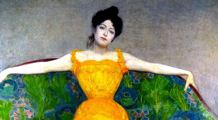 Nuovo ePub. “Leila” di Antonio Fogazzaro “Dame im gelben Kleid” (Lady in Yellow Dress, 1899) di Max Kurzweil