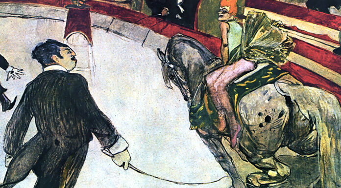 “La figlia dell’aria” di Jarro At the Circus Fernando, the rider, Henri de Toulouse-Lautrec (1888)