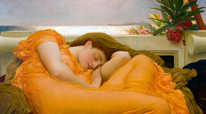 “Forza irresistibile” di Cordelia Flaming June, by Frederic Leighton (1895)