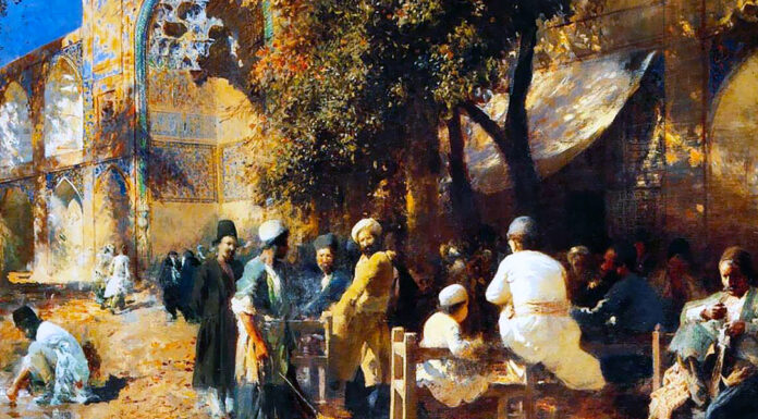 “L’anima non è né corpo né accidente ma sostanza spirituale” di Aḥmad Ibn Muḥammad Ibn Miskawayh A Persian Cafe, Edwin Lord Weeks
